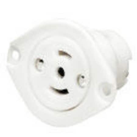 Bryant Midget Flanged Locking Receptacle, ML-3R, 15 A, 125/250V AC, 3 Pole, Screw Terminals 7487ERM